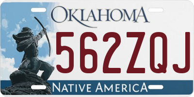 OK license plate 562ZQJ