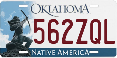 OK license plate 562ZQL