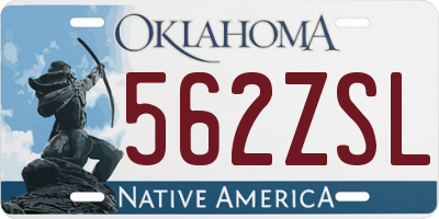 OK license plate 562ZSL