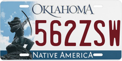 OK license plate 562ZSW