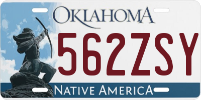 OK license plate 562ZSY