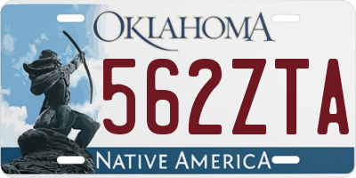 OK license plate 562ZTA