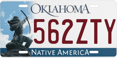 OK license plate 562ZTY