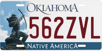 OK license plate 562ZVL