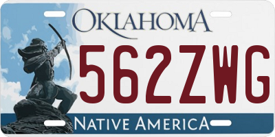 OK license plate 562ZWG