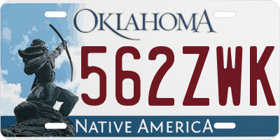 OK license plate 562ZWK