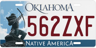 OK license plate 562ZXF