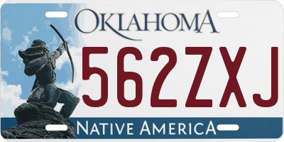 OK license plate 562ZXJ