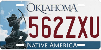 OK license plate 562ZXU