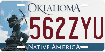 OK license plate 562ZYU