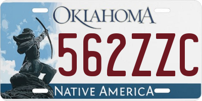 OK license plate 562ZZC