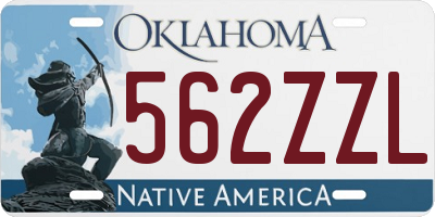 OK license plate 562ZZL