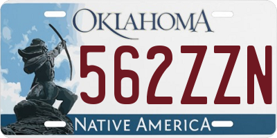OK license plate 562ZZN