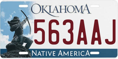 OK license plate 563AAJ