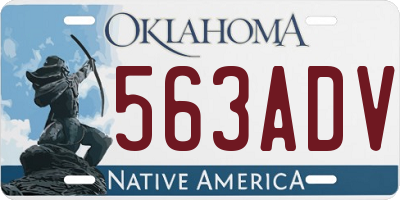 OK license plate 563ADV