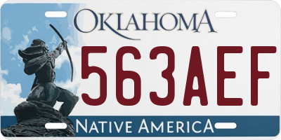 OK license plate 563AEF