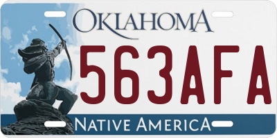 OK license plate 563AFA