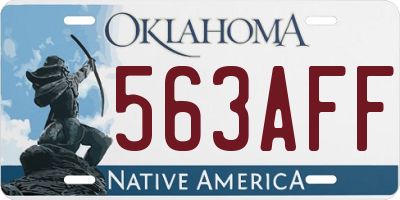 OK license plate 563AFF