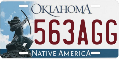 OK license plate 563AGG