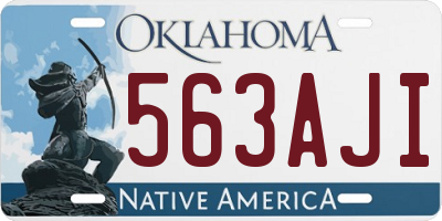 OK license plate 563AJI