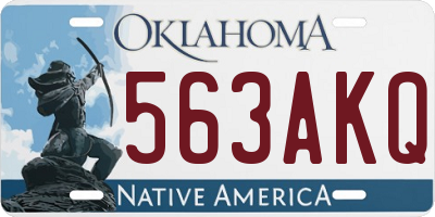 OK license plate 563AKQ