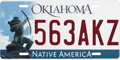 OK license plate 563AKZ