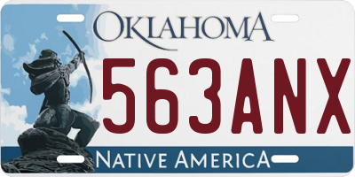 OK license plate 563ANX