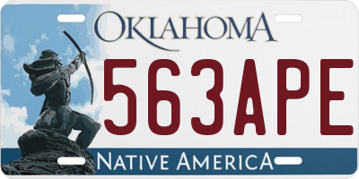 OK license plate 563APE