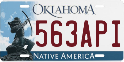OK license plate 563API