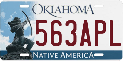 OK license plate 563APL