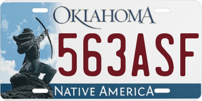 OK license plate 563ASF