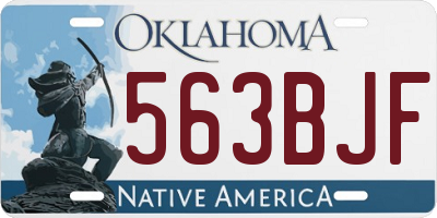 OK license plate 563BJF