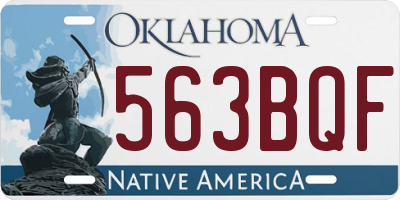 OK license plate 563BQF