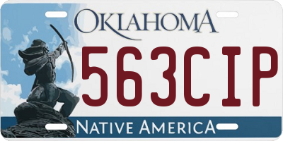 OK license plate 563CIP