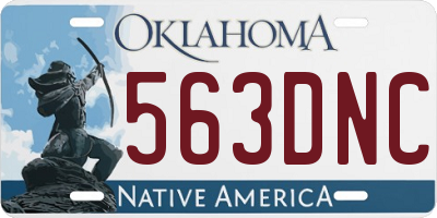 OK license plate 563DNC