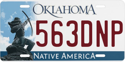 OK license plate 563DNP
