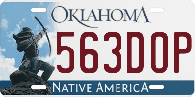 OK license plate 563DOP