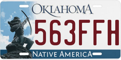 OK license plate 563FFH