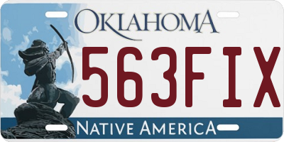 OK license plate 563FIX