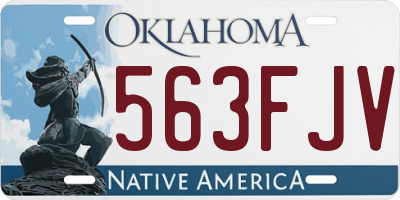 OK license plate 563FJV