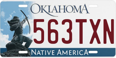 OK license plate 563TXN