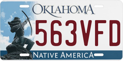 OK license plate 563VFD