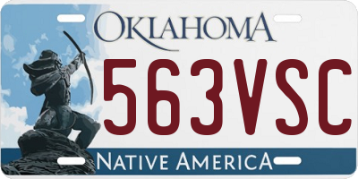 OK license plate 563VSC