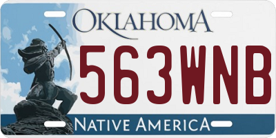 OK license plate 563WNB