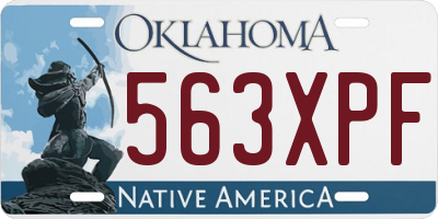 OK license plate 563XPF