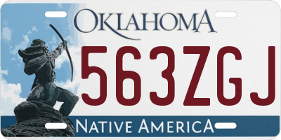 OK license plate 563ZGJ
