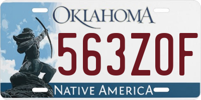 OK license plate 563ZOF