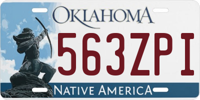 OK license plate 563ZPI