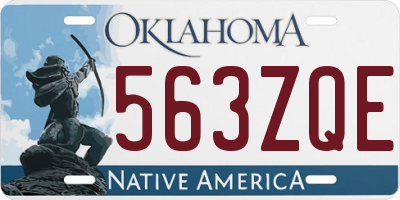 OK license plate 563ZQE