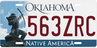 OK license plate 563ZRC